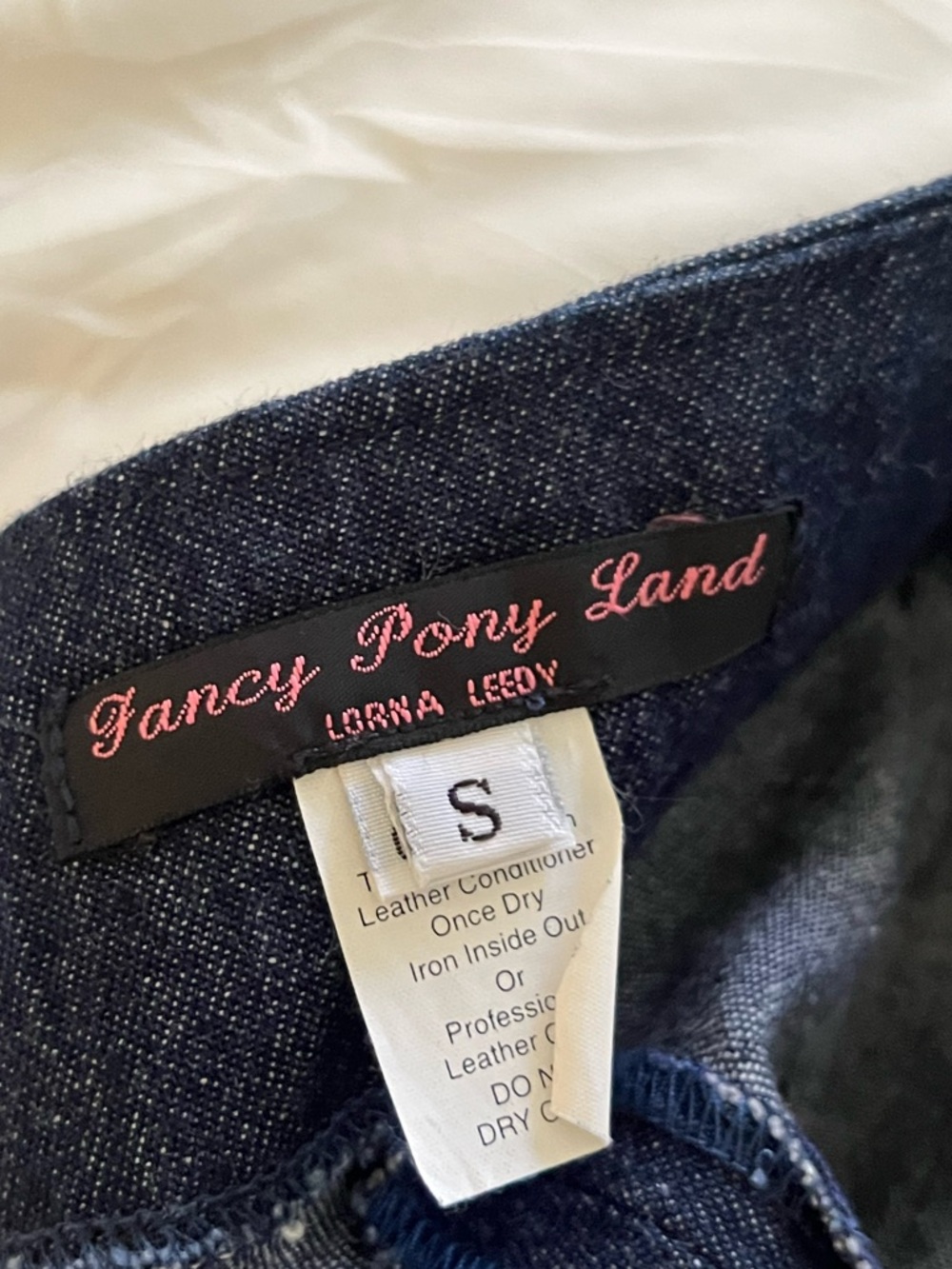 Lorna Leedy Fancy Pony Land Blue Denim Gun Pencil Skirt Small - Picture 5 of 6